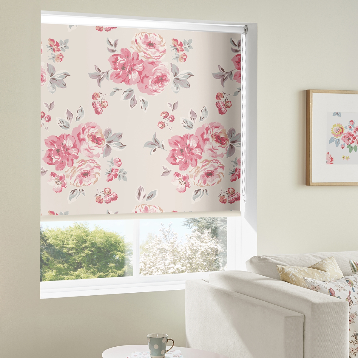 Product photograph of Cath Kidston Brampton Bunch Raspberry Roller Blind from Choice Furniture Superstore.